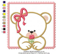 Carica l&#39;immagine nel visualizzatore di Gallery, Bear embroidery designs - baby girl embroidery design machine embroidery pattern - nursery embroidery file - female bear applique design pes
