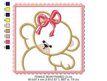 Carica l&#39;immagine nel visualizzatore di Gallery, Bear embroidery designs - baby girl embroidery design machine embroidery pattern - nursery embroidery file - female bear applique design pes
