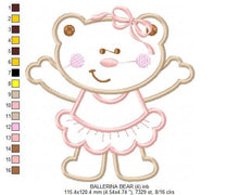 Carica l&#39;immagine nel visualizzatore di Gallery, Bear embroidery designs - Ballerina embroidery design machine embroidery pattern - Ballet embroidery file - girl embroidery bear applique
