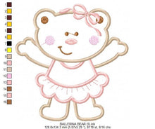 Carica l&#39;immagine nel visualizzatore di Gallery, Bear embroidery designs - Ballerina embroidery design machine embroidery pattern - Ballet embroidery file - girl embroidery bear applique
