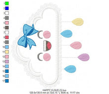 Cargar imagen en el visor de la galería, Cloud embroidery design - Rain embroidery designs machine embroidery pattern - Baby girl embroidery file - Kid embroidery cloud applique
