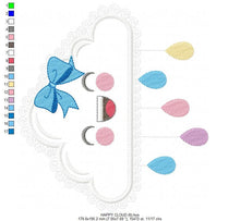 Cargar imagen en el visor de la galería, Cloud embroidery design - Rain embroidery designs machine embroidery pattern - Baby girl embroidery file - Kid embroidery cloud applique
