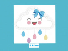 Cargar imagen en el visor de la galería, Cloud embroidery design - Rain embroidery designs machine embroidery pattern - Baby girl embroidery file - Kid embroidery cloud applique
