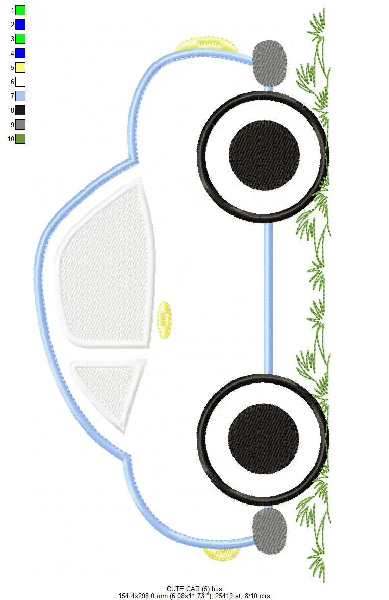 Car embroidery designs - Automobile Vehicle machine embroidery pattern - Car applique design - baby boy file - Instant digital download pes Marcia Embroidery