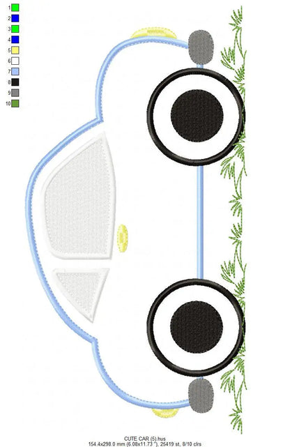 Car embroidery designs - Automobile Vehicle machine embroidery pattern - Car applique design - baby boy file - Instant digital download pes Marcia Embroidery