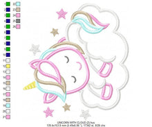 Laden Sie das Bild in den Galerie-Viewer, Unicorn embroidery designs - Girl embroidery design machine embroidery pattern - Baby embroidery file - instant download unicorn applique
