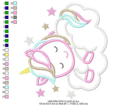 Unicorn embroidery designs - Baby Girl embroidery design machine embroidery pattern - Magical embroidery instant download - unicorn applique Marcia Embroidery