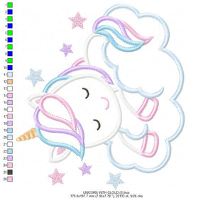 Unicorn embroidery designs - Girl embroidery design machine embroidery pattern - Baby embroidery file - instant download unicorn applique