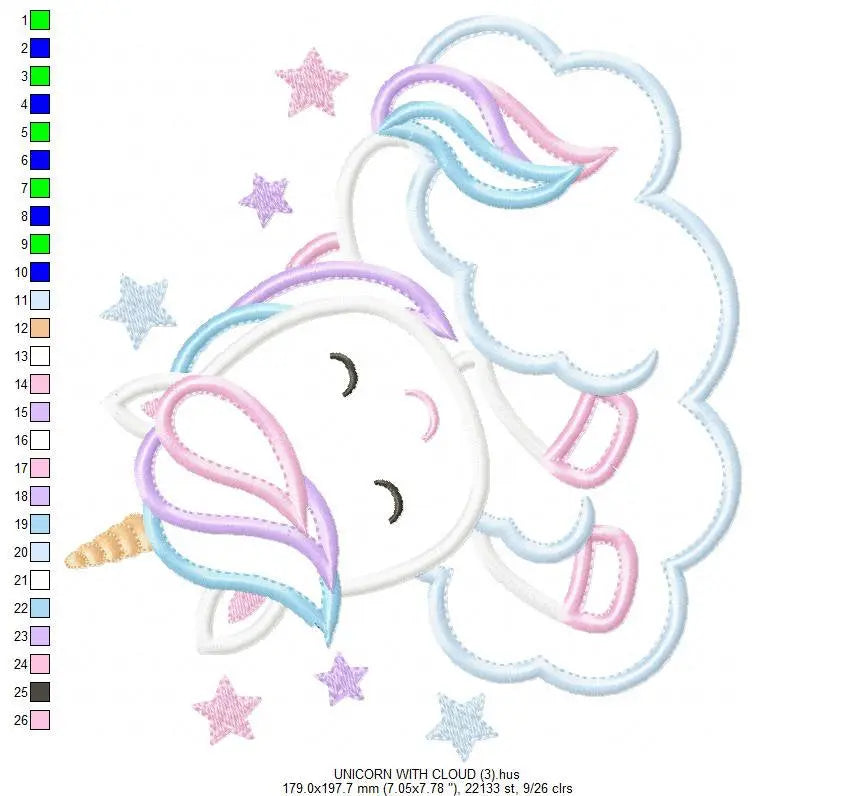 Unicorn embroidery designs - Baby Girl embroidery design machine embroidery pattern - Magical embroidery instant download - unicorn applique Marcia Embroidery