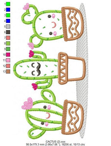 Cactus embroidery designs - Cactus vases embroidery design machine embroidery pattern - Vase embroidery file cactus applique design garden