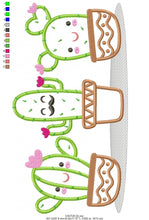 Charger l&#39;image dans la galerie, Cactus embroidery designs - Cactus vases embroidery design machine embroidery pattern - Vase embroidery file cactus applique design garden
