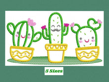 Carica l&#39;immagine nel visualizzatore di Gallery, Cactus embroidery designs - Cactus vases embroidery design machine embroidery pattern - Vase embroidery file cactus applique design garden
