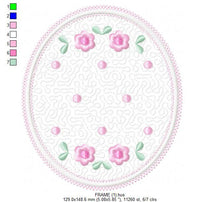 Charger l&#39;image dans la galerie, Frame embroidery designs - Quilt embroidery design machine embroidery pattern - baby girl embroidery file - quilt applique design roses
