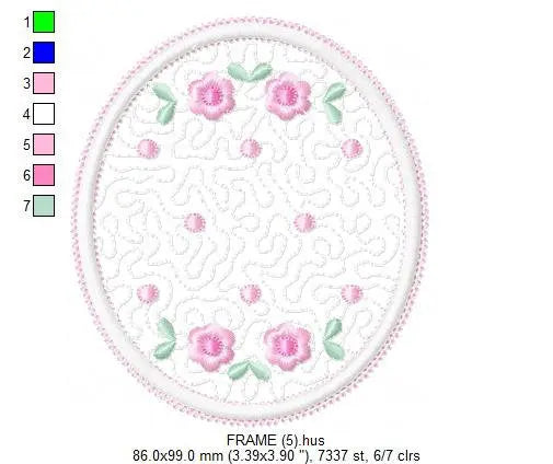 Frame embroidery designs - Quilt embroidery design machine embroidery pattern - baby girl embroidery file - quilt applique design roses Marcia Embroidery