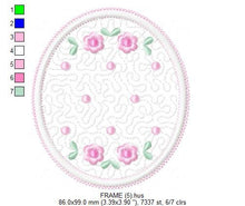 Laden Sie das Bild in den Galerie-Viewer, Frame embroidery designs - Quilt embroidery design machine embroidery pattern - baby girl embroidery file - quilt applique design roses
