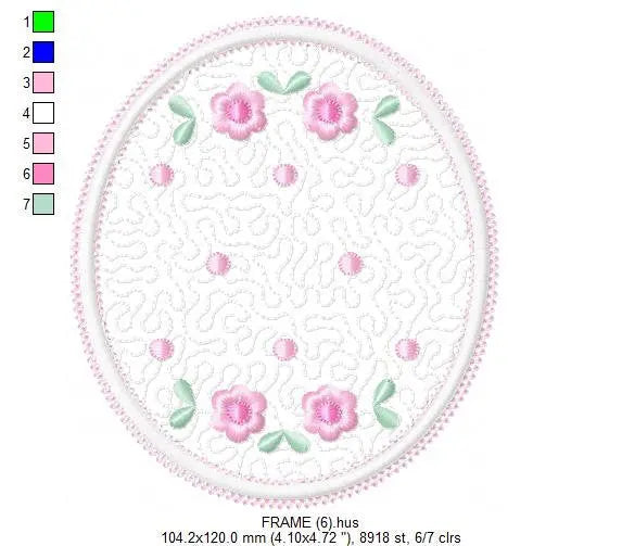 Frame embroidery designs - Quilt embroidery design machine embroidery pattern - baby girl embroidery file - quilt applique design roses Marcia Embroidery