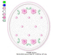 Load image into Gallery viewer, Frame embroidery designs - Quilt embroidery design machine embroidery pattern - baby girl embroidery file - quilt applique design roses
