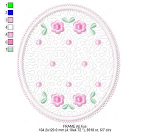 Frame embroidery designs - Quilt embroidery design machine embroidery pattern - baby girl embroidery file - quilt applique design roses