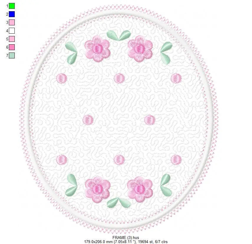 Frame embroidery designs - Quilt embroidery design machine embroidery pattern - baby girl embroidery file - quilt applique design roses Marcia Embroidery