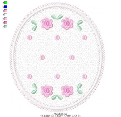 Frame embroidery designs - Quilt embroidery design machine embroidery pattern - baby girl embroidery file - quilt applique design roses Marcia Embroidery