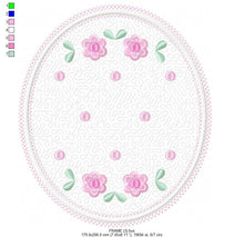 Charger l&#39;image dans la galerie, Frame embroidery designs - Quilt embroidery design machine embroidery pattern - baby girl embroidery file - quilt applique design roses
