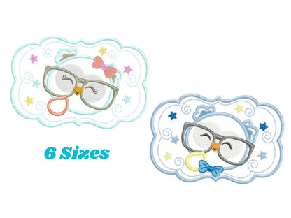 Owl embroidery design - Owl with glasses embroidery design machine embroidery pattern - Nursery embroidery file - owl applique teacher Marcia Embroidery