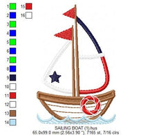 Carica l&#39;immagine nel visualizzatore di Gallery, Boat embroidery designs - Sailboat embroidery design machine embroidery pattern - nautical embroidery file - sail boat applique design
