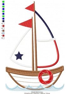 Boat embroidery designs - Sailboat embroidery design machine embroidery pattern - nautical embroidery file - sail boat applique design