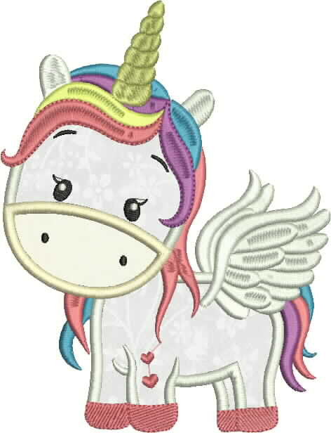 Unicorn with wings embroidery designs - Unicorn applique machine embroidery pattern - Baby girl file - Magical unicorn Instant download pes