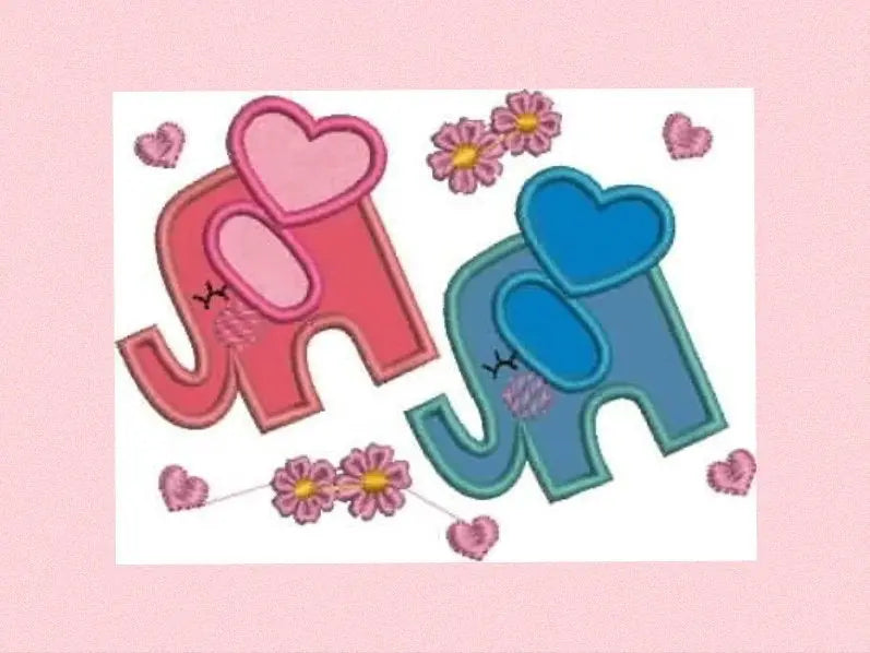 Elephant embroidery designs - Love embroidery design machine embroidery pattern - valentines embroidery file - love applique design download Marcia Embroidery