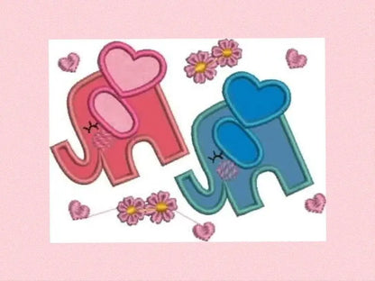 Elephant embroidery designs - Love embroidery design machine embroidery pattern - valentines embroidery file - love applique design download Marcia Embroidery
