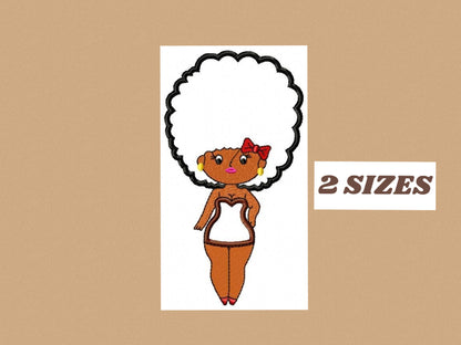 Afro american embroidery designs - Curly hair girl embroidery design machine embroidery pattern - Afro Hair applique design instant download