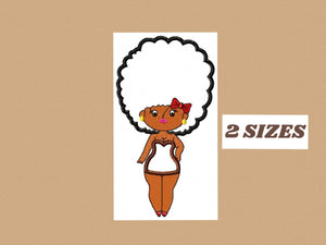 Afro american embroidery designs - Curly hair girl embroidery design machine embroidery pattern - Afro Hair applique design instant download