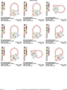 Bear embroidery designs - Ballerina embroidery design machine embroidery pattern - Baby girl embroidery file - Ballerina applique design pes