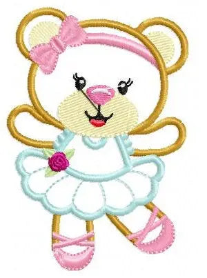 Bear embroidery designs - Ballerina embroidery design machine embroidery pattern - Baby girl embroidery file - Ballerina applique design pes Marcia Embroidery