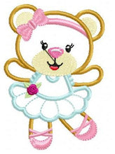 Charger l&#39;image dans la galerie, Bear embroidery designs - Ballerina embroidery design machine embroidery pattern - Baby girl embroidery file - Ballerina applique design pes
