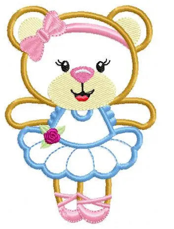 Bear embroidery designs - Ballerina embroidery design machine embroidery pattern - Baby girl embroidery file - Ballerina applique design pes Marcia Embroidery