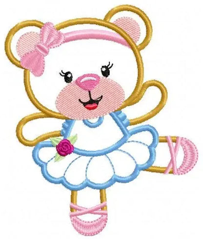 Bear embroidery designs - Ballerina embroidery design machine embroidery pattern - Baby girl embroidery file - Ballerina applique design pes Marcia Embroidery