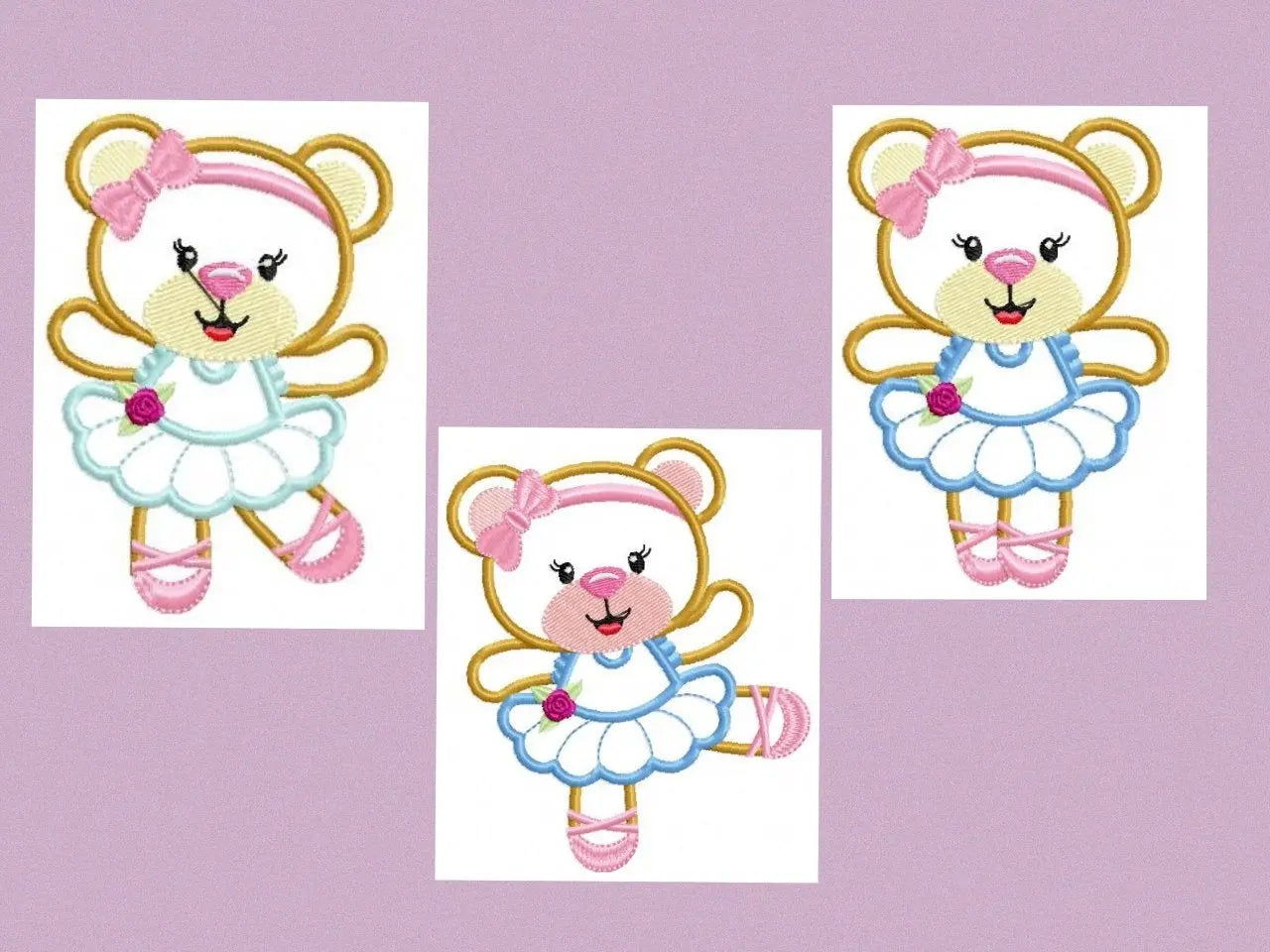 Bear embroidery designs - Ballerina embroidery design machine embroidery pattern - Baby girl embroidery file - Ballerina applique design pes Marcia Embroidery