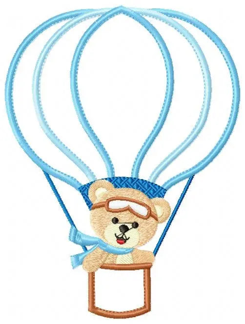 Bear embroidery designs - Hot air balloon embroidery design machine embroidery pattern - Teddy bear embroidery file - bear applique design Marcia Embroidery