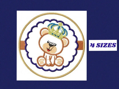 Bear embroidery designs - Teddy embroidery design machine embroidery pattern - King bear applique design - Teddy bear embroidery file Marcia Embroidery