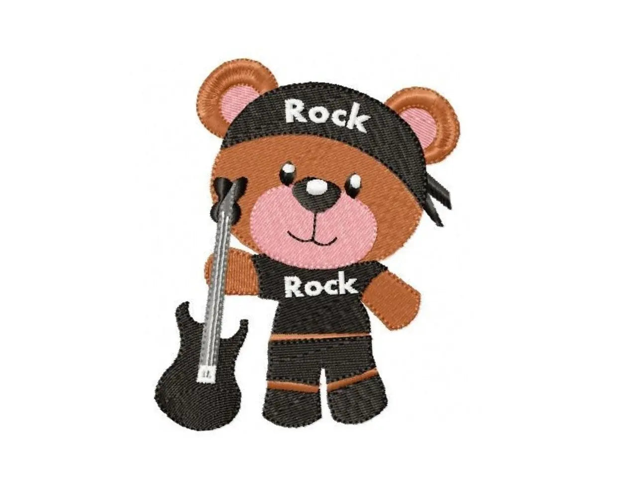 Rock Bear embroidery designs - Rock embroidery design machine embroidery pattern - bear design - Teddy embroidery guitar rock band design Marcia Embroidery