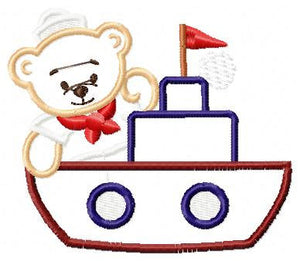 Bear embroidery designs - Sailor embroidery design machine embroidery pattern - sailor bear applique design - Teddy embroidery nautical boat