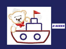 Carica l&#39;immagine nel visualizzatore di Gallery, Bear embroidery designs - Sailor embroidery design machine embroidery pattern - sailor bear applique design - Teddy embroidery nautical boat
