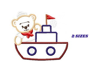 Bear embroidery designs - Sailor embroidery design machine embroidery pattern - sailor bear applique design - Teddy embroidery nautical boat