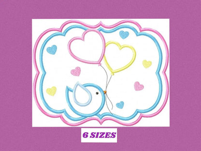 Bird embroidery designs - Newborn embroidery design machine embroidery pattern - instant download - Bird applique design girl embroidery Marcia Embroidery