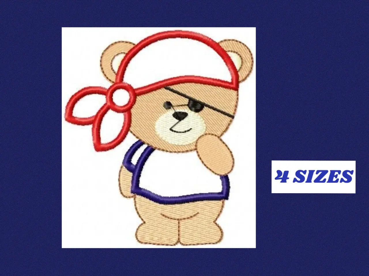 Pirate Bear embroidery designs - Pirate embroidery design machine embroidery pattern - sailor bear applique design - Nautical embroidery - Instant download Marcia Embroidery