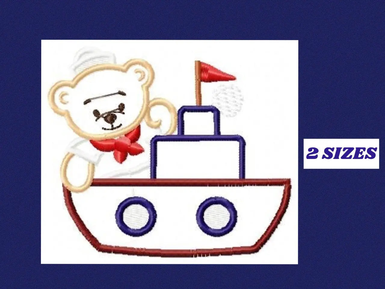 Bear embroidery designs - Sailor embroidery design machine embroidery pattern - sailor bear applique design - Teddy embroidery nautical boat Marcia Embroidery