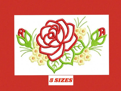 Roses embroidery designs - Flower embroidery design machine embroidery pattern - instant download rose applique design - floral embroidery Marcia Embroidery