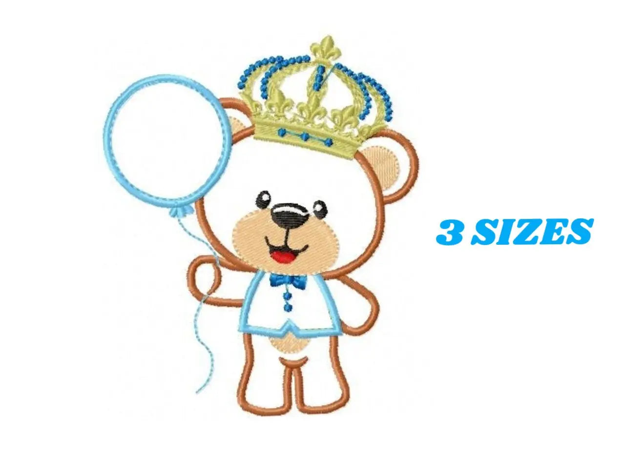 Bear embroidery designs - Teddy embroidery design machine embroidery pattern - King bear applique design - Baby boy embroidery file balloon Marcia Embroidery